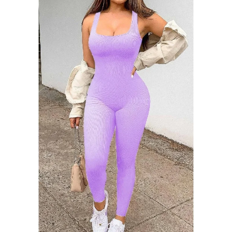 Seamless Ribbed Tank Jumpsuit