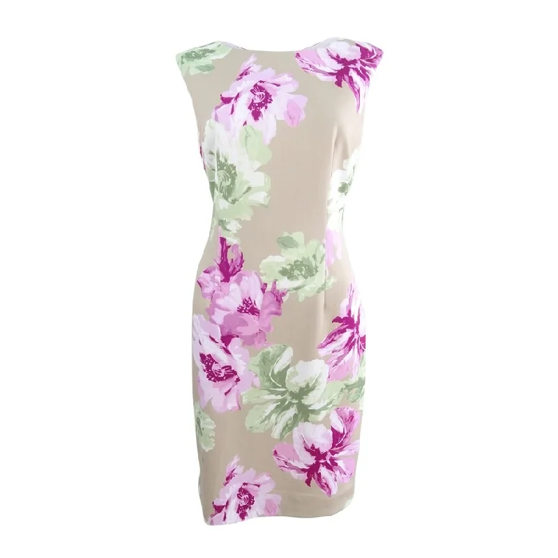 Tahari ASL Women's Floral-Print Scuba Sheath Dress