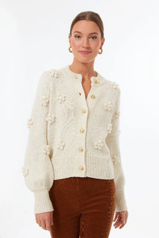 Cream Camellia Cardigan