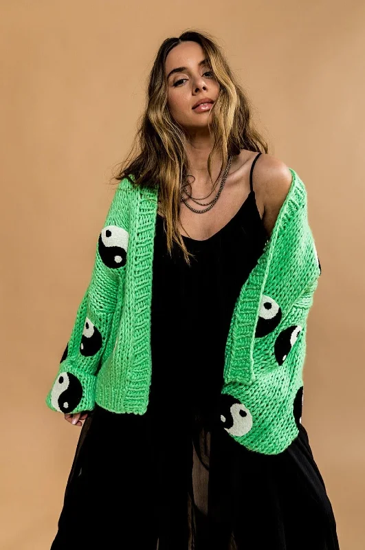 Visionary Hand Knit Yin and Yang Cardigan