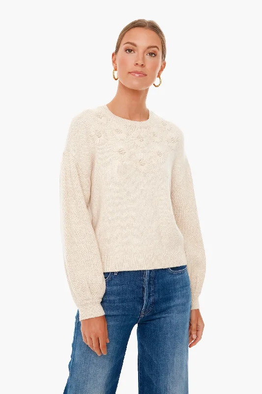 Oatmeal Daisy Sweater