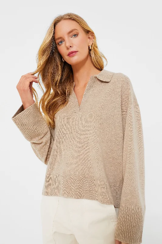 Stone Cashmere Ally Polo Pullover