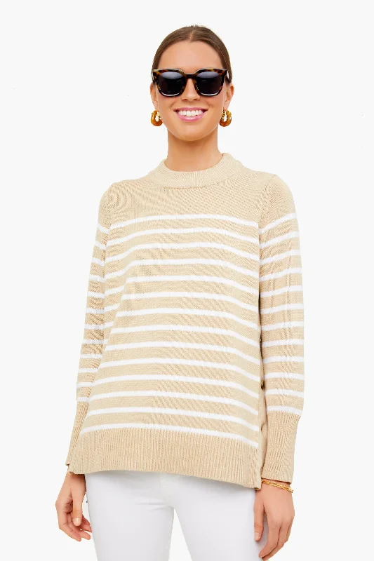 Tan Stripe Bar Harbor Sweater