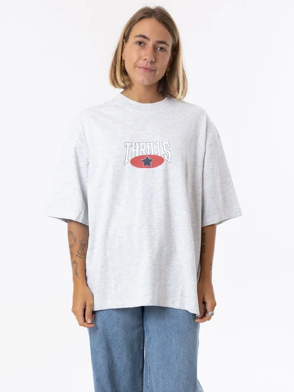 Full Ride Oversized Tee - White Marle