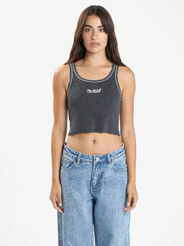 Thrills Workwear Cali Tank - Dark Charcoal