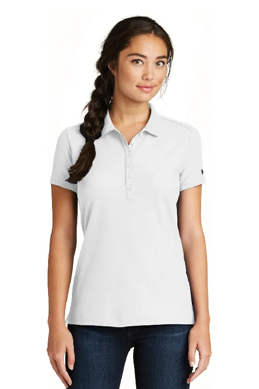 New Era Womens Venue Home Plate Moisture Wicking Short Sleeve Polo Shirt - White - Closeout