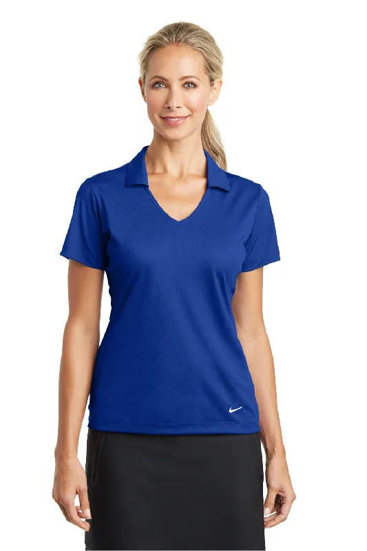 Nike Womens Dri-Fit Moisture Wicking Short Sleeve Polo Shirt - Royal Blue