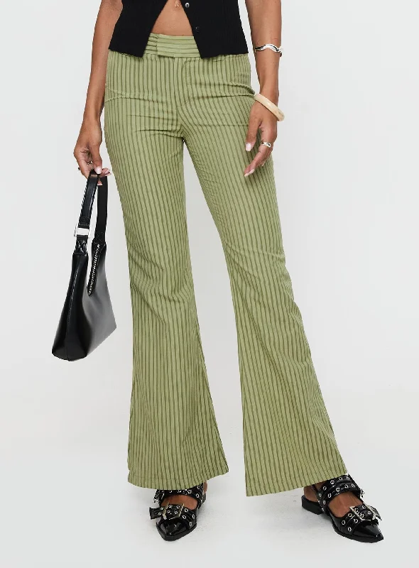 Jinxed Pant Green Stripe